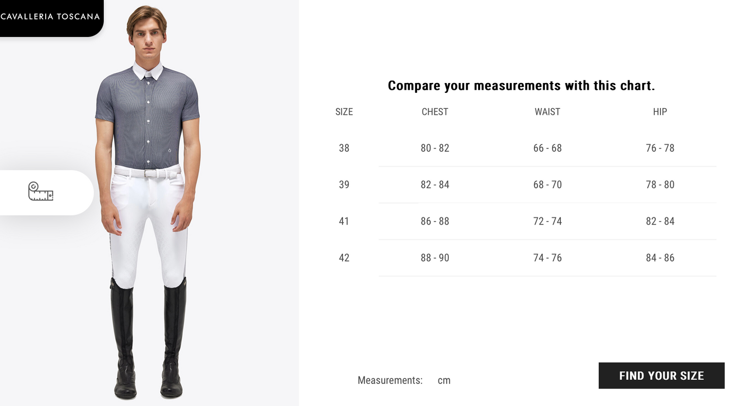 Cavalleria Toscana Men's Short Sleeve Competition Shirt with Pocket White