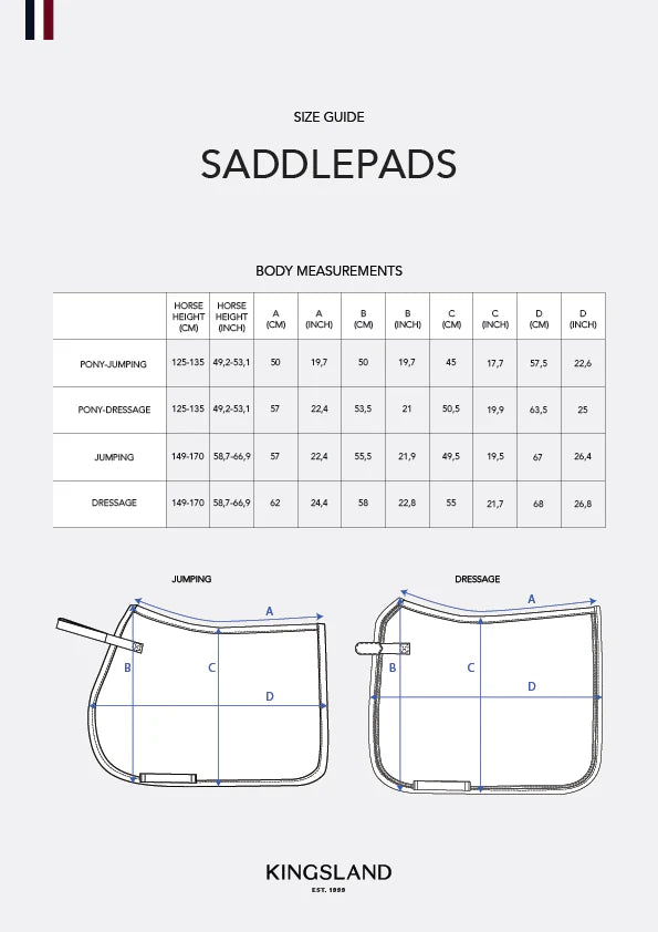 Kingsland AW25 Maxine Jumping Saddle Pad