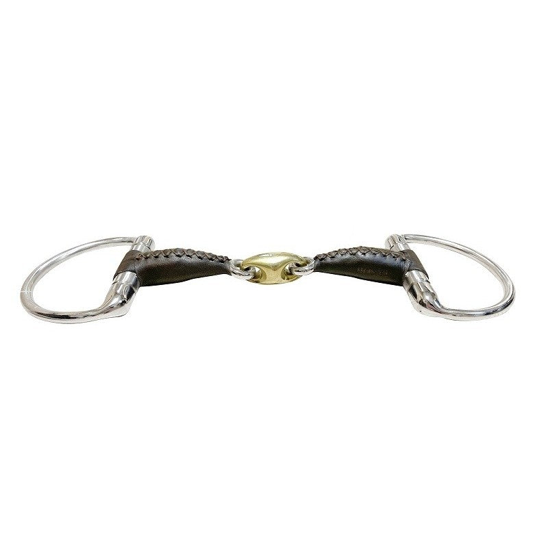 Jump'In French mouth eggbut leather covered bit