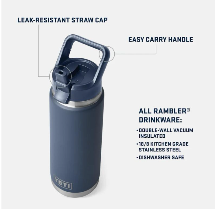 YETI RAMBLER® 26 OZ (769 ml) BOTTLE WITH STRAW