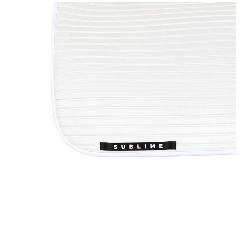 Acavallo Stripe suede dressage saddle pad White. In thermoformed Louvre and bamboo fibers