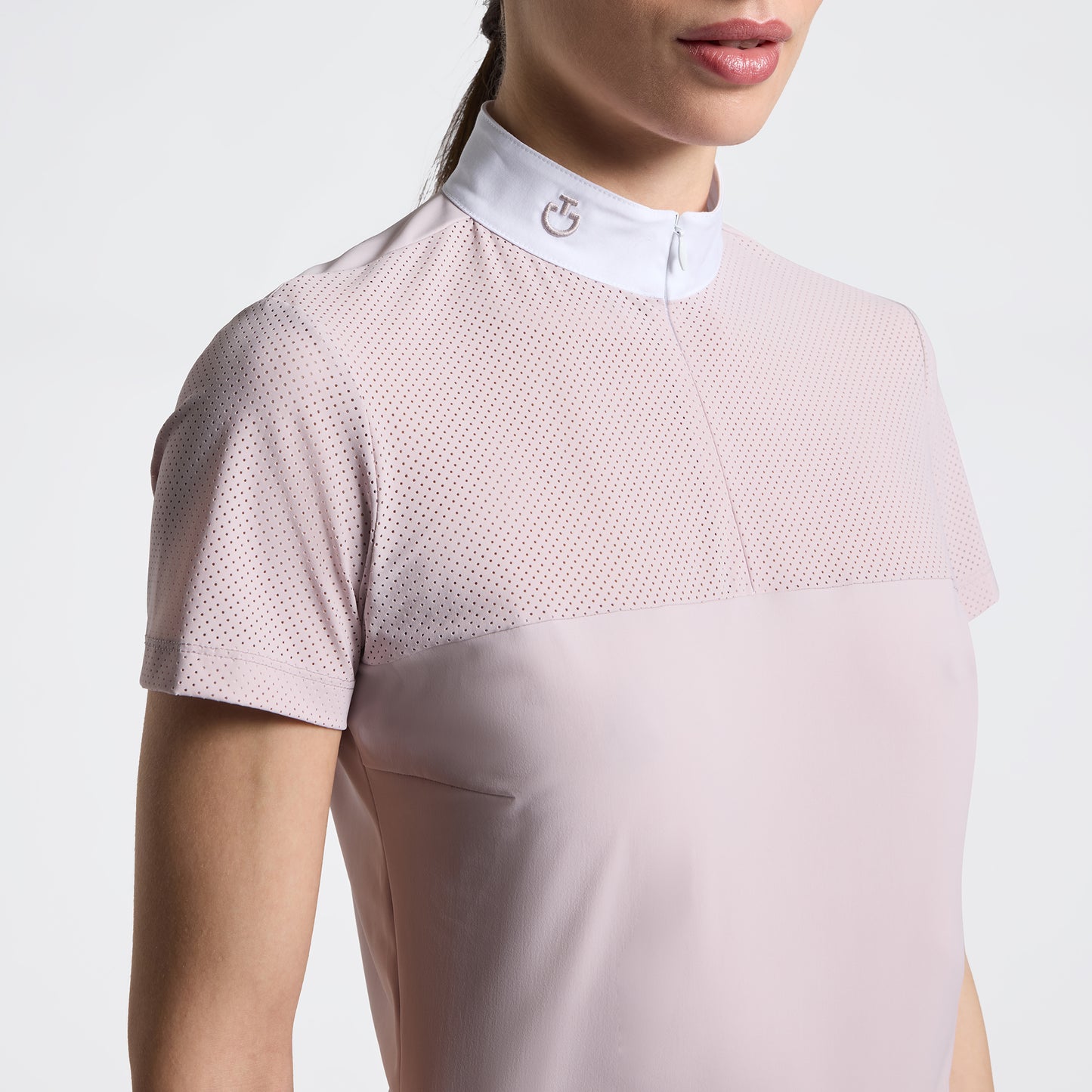 Cavalleria Toscana Women's Short Sleeve Perforated Riding Shirt