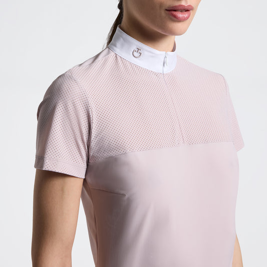 Cavalleria Toscana Women's Short Sleeve Perforated Riding Shirt