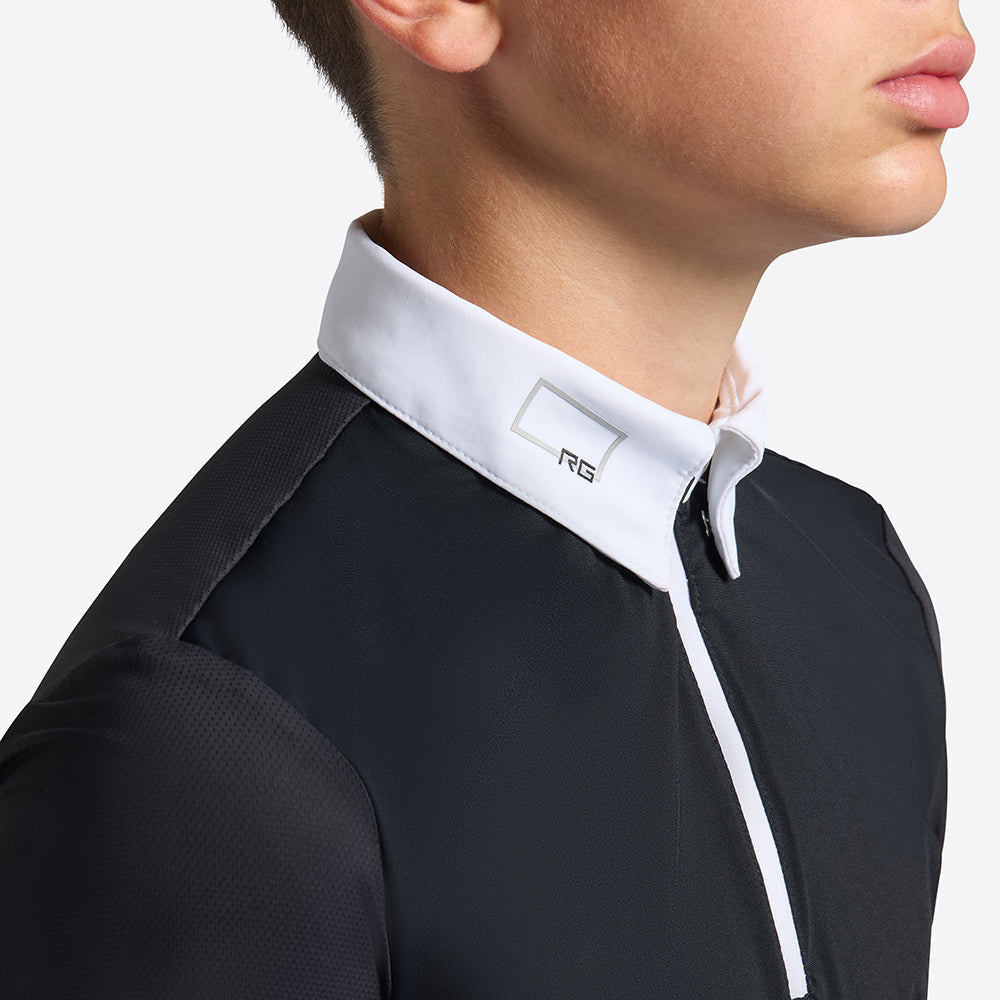 Rider’s Gene by Cavalleria Toscana Micro Perforated Jersey Competition Zip Shirt for Kids