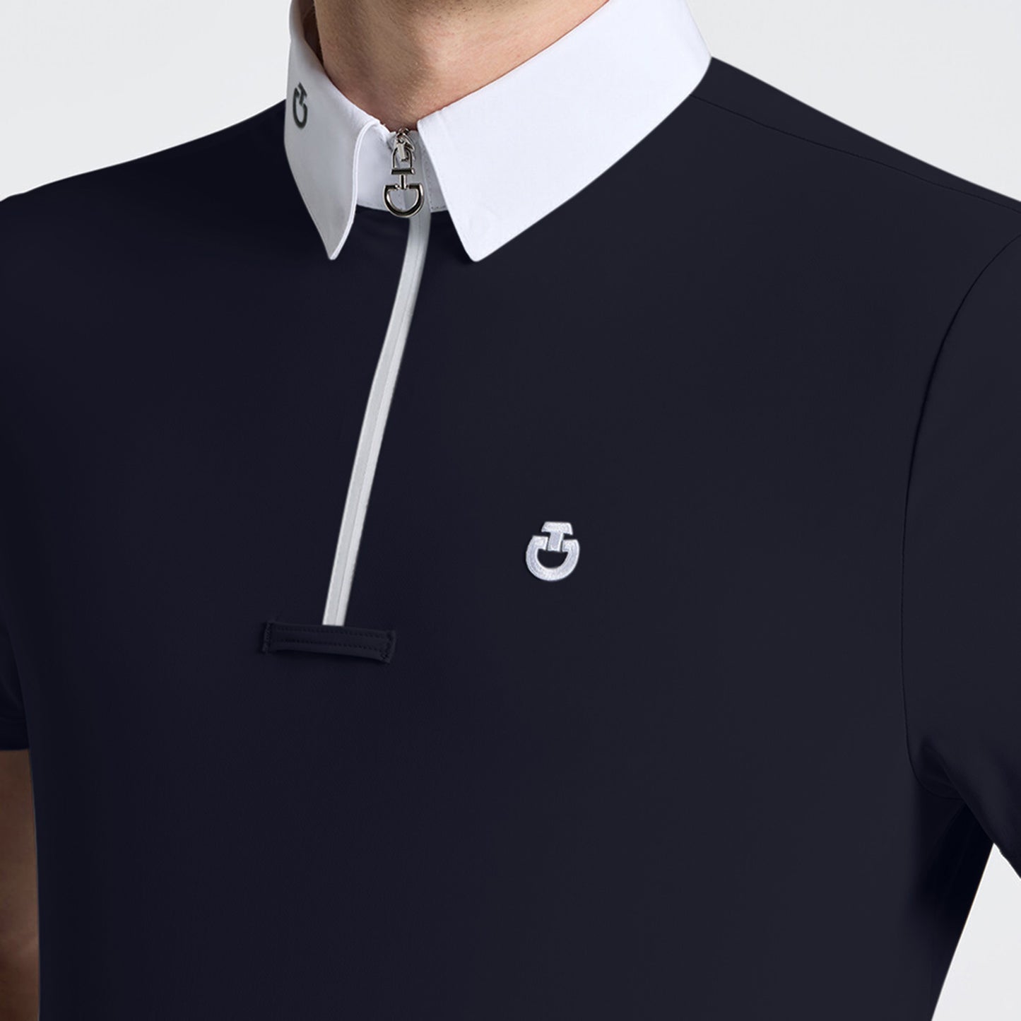 Cavalleria Toscana Men’s Short Sleeve Competition Shirt with High Collar