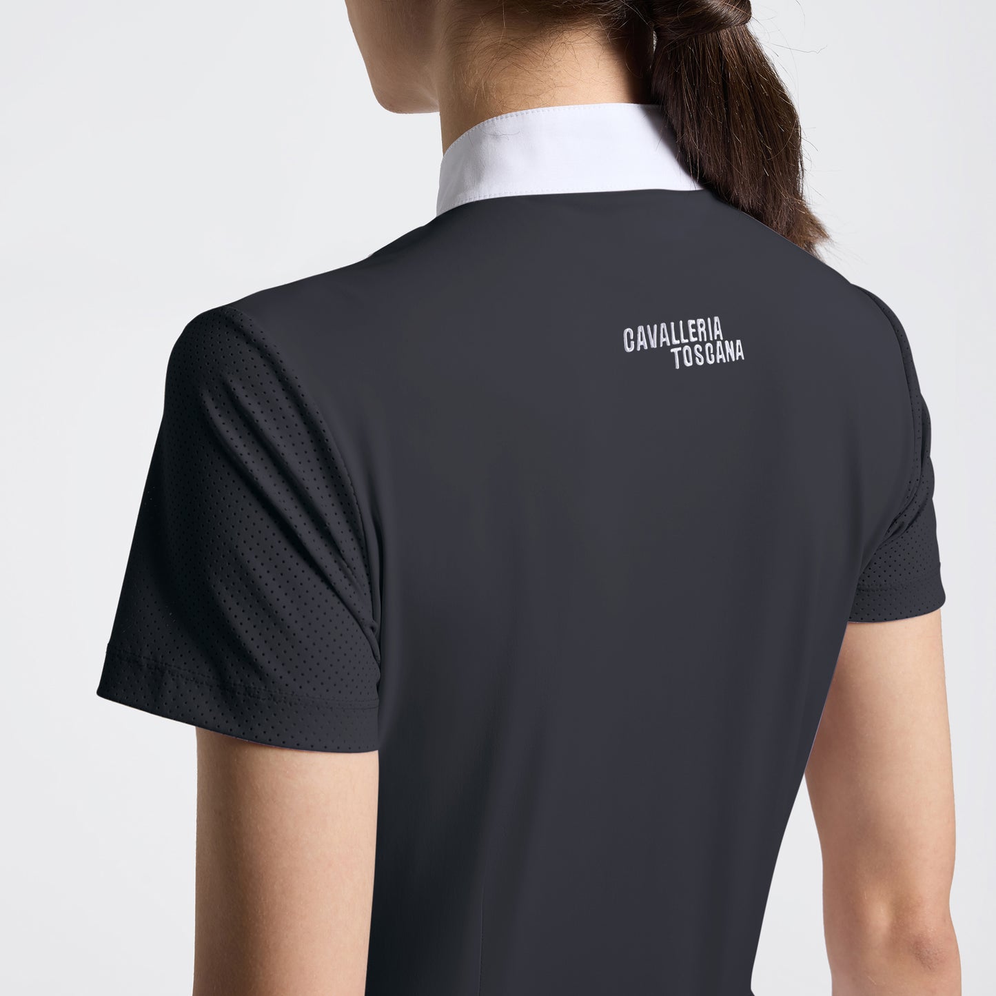 Cavalleria Toscana Women's Short Sleeve Perforated Riding Shirt