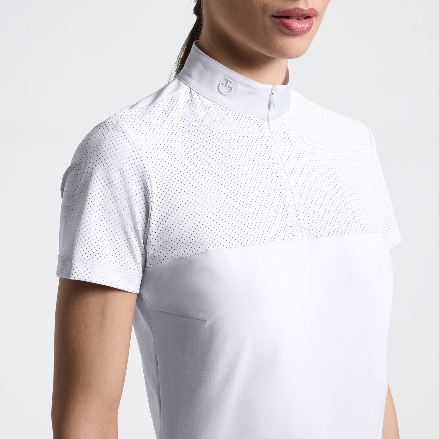 Cavalleria Toscana Women's Short Sleeve Perforated Riding Shirt