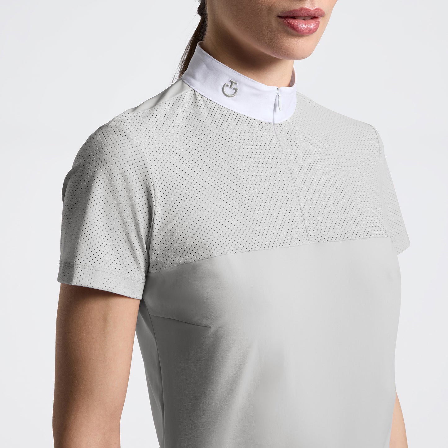Cavalleria Toscana Women's Short Sleeve Perforated Riding Shirt