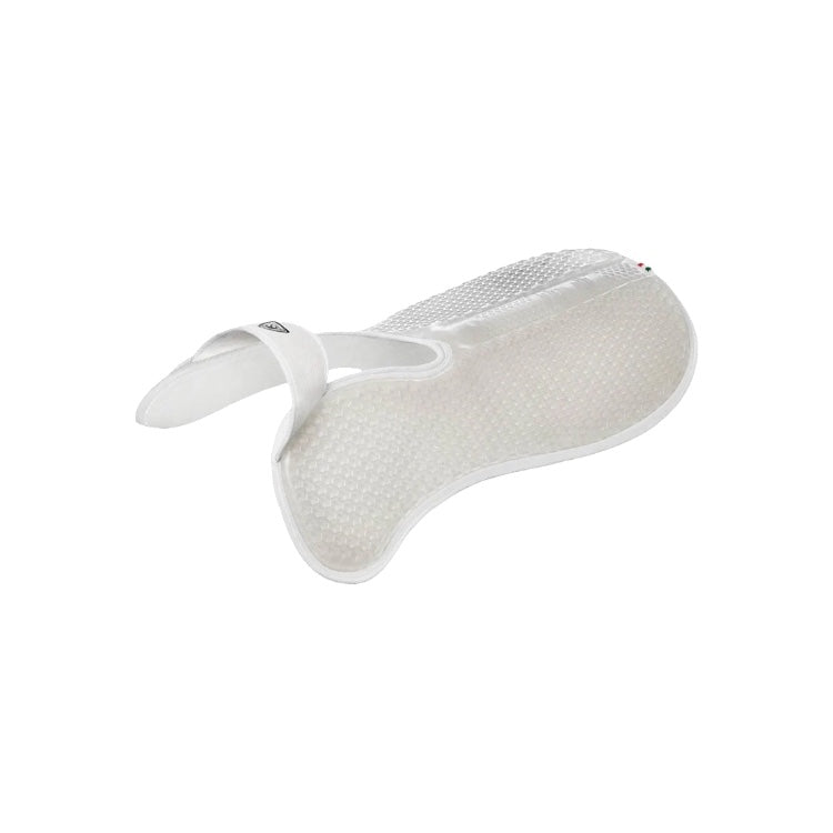 Acavallo Withers Free shape slim pad in Hexagonal gel, suede and flat riser in white