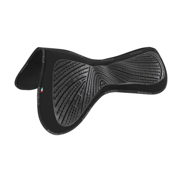 Acavallo Flat Pad in memory foam jumping close contact shape with classic withers and classic spine with suede and non-slip gel grip