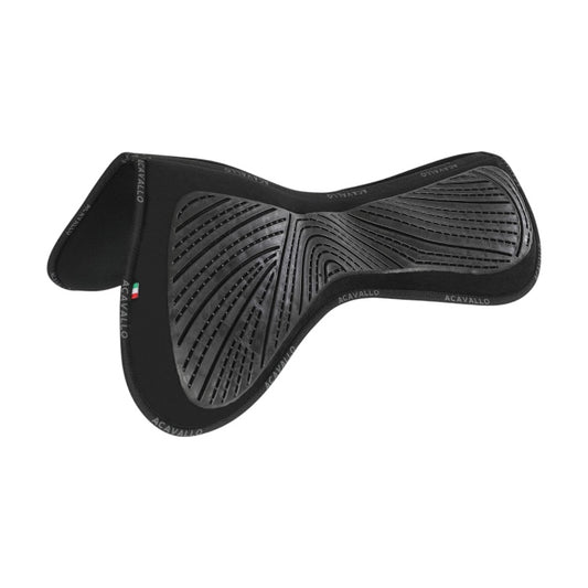 Acavallo Flat Pad in memory foam jumping close contact shape with classic withers and classic spine with suede and non-slip gel grip