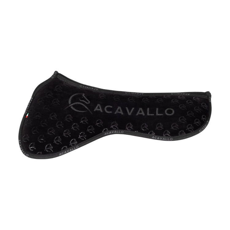 Acavallo Flat Pad in memory foam jumping close contact shape with shaped withers and 3D spacer spine in louvre, equipped with non-slip silicone grip