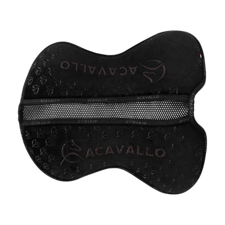 Acavallo Flat Pad in memory foam jumping close contact shape with shaped withers and 3D spacer spine in louvre, equipped with non-slip silicone grip