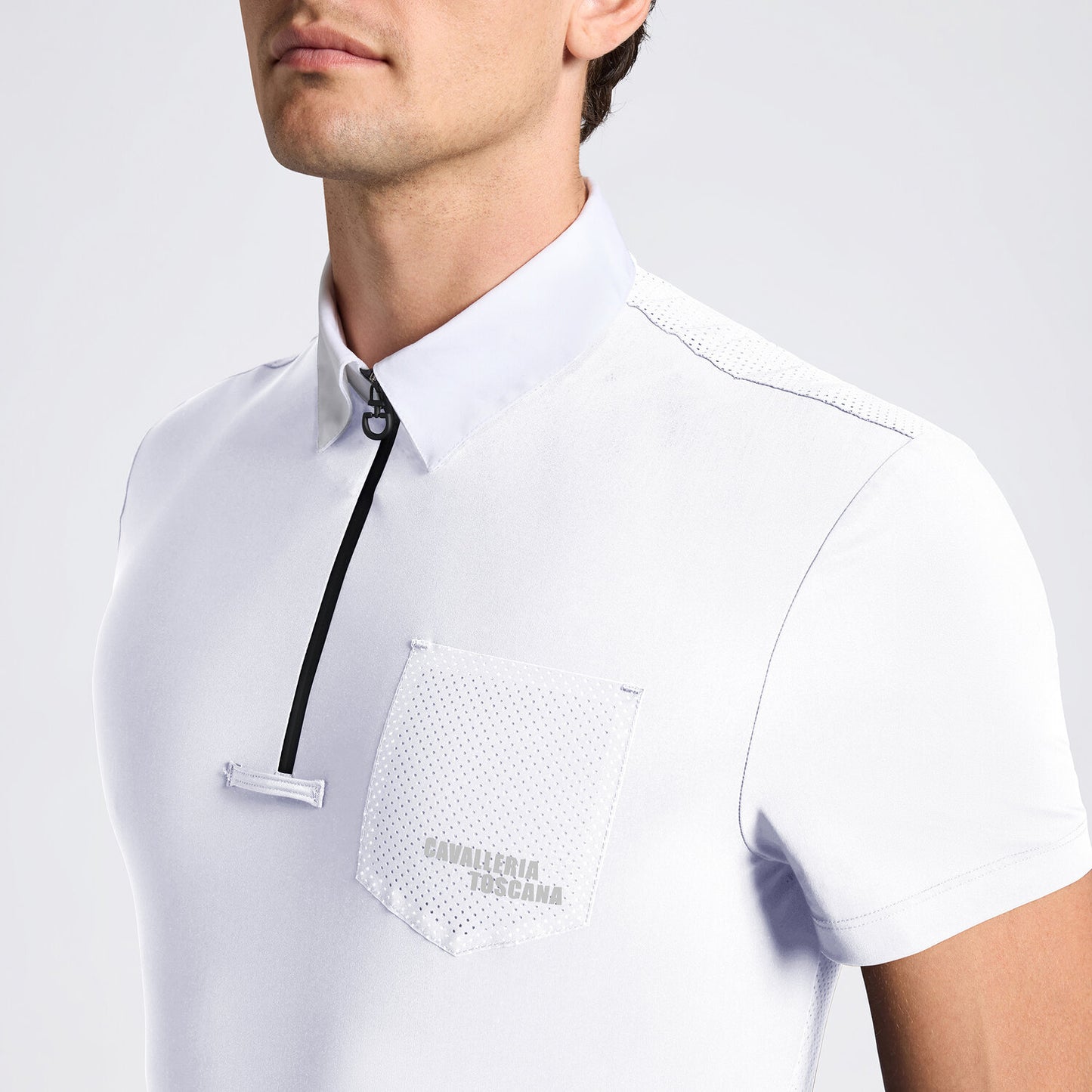Cavalleria Toscana Men's Competition Shirt with Perforated Pocket