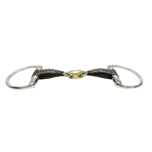 Jump'In French mouth eggbut leather covered bit
