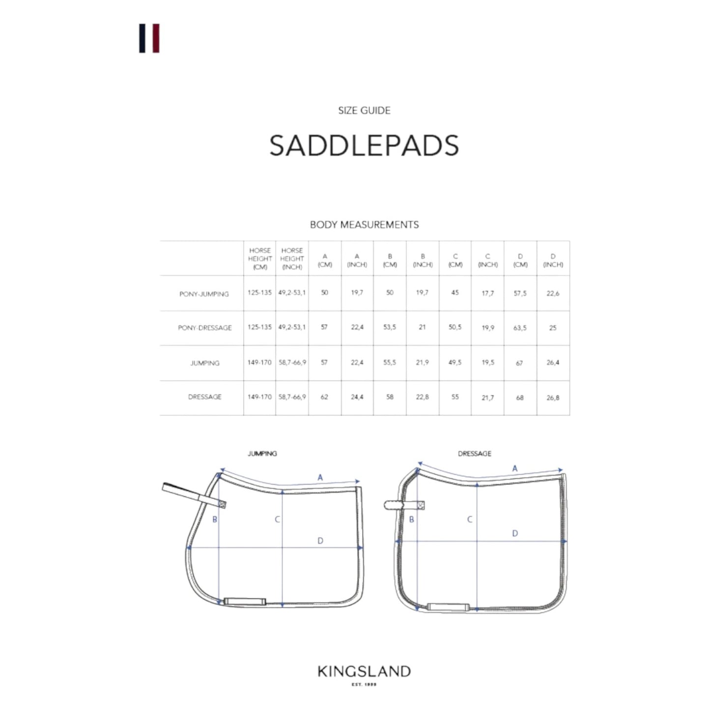 Kingsland SS25 Nelly Cooling Dressage Saddle Pad