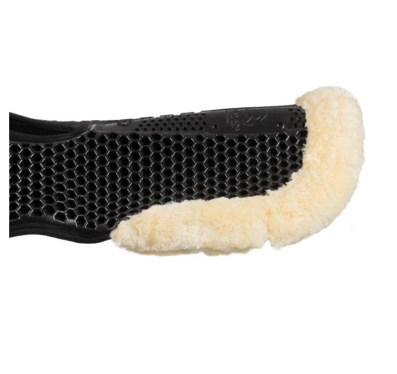 Acavallo Withers free shape pad in memory foam and suede with rear sheepskin and Hexagonal gel