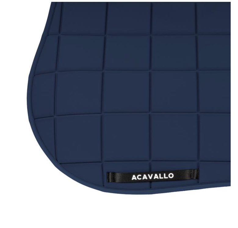 Acavallo Square jumping saddle pad Navy. In thermoformed technical fabric and bamboo fibres
