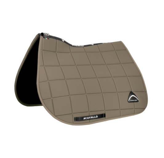 Acavallo Square jumping saddle pad Terra. In thermoformed technical fabric and bamboo fibres