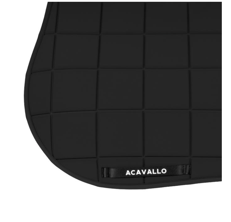 Acavallo Square jumping saddle pad Black. In thermoformed technical fabric and bamboo fibres
