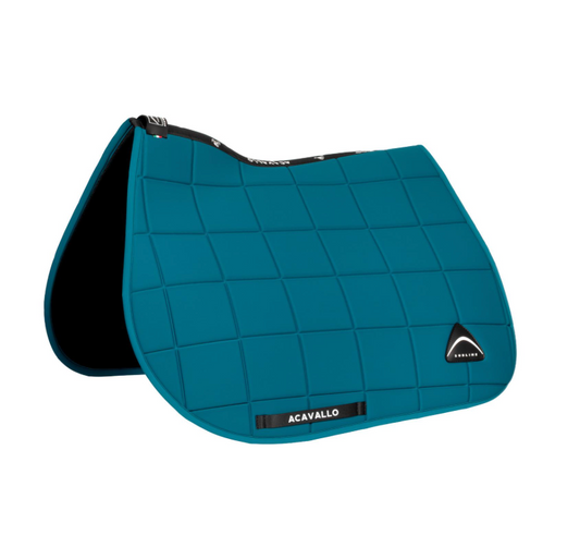 Acavallo Square jumping saddle pad Petrol. In thermoformed technical fabric and bamboo fibres