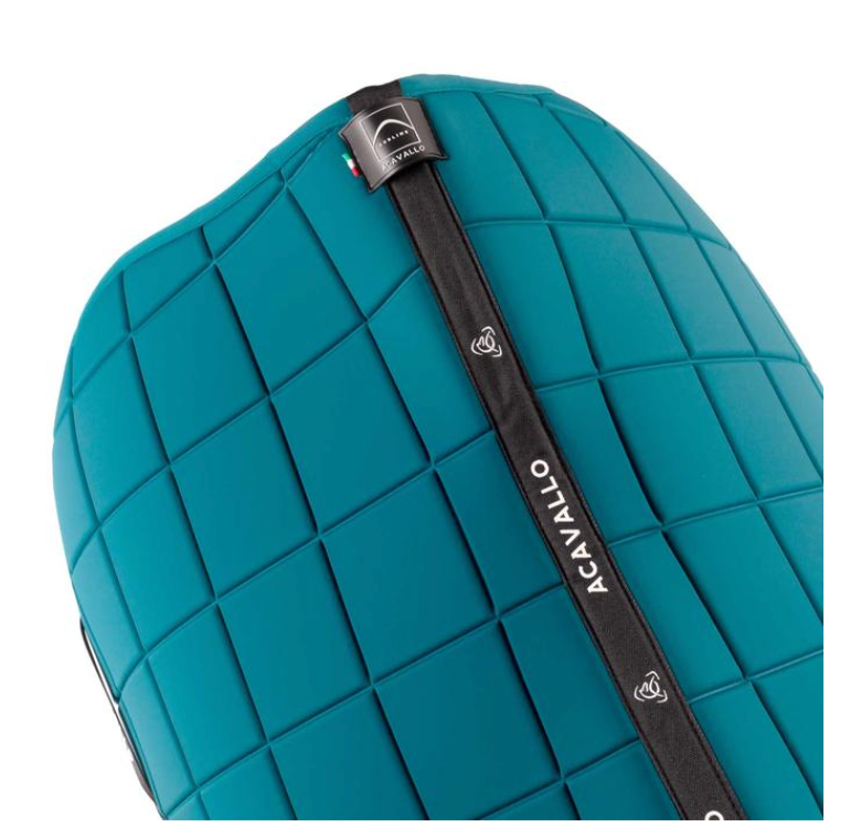 Acavallo Square jumping saddle pad Petrol. In thermoformed technical fabric and bamboo fibres