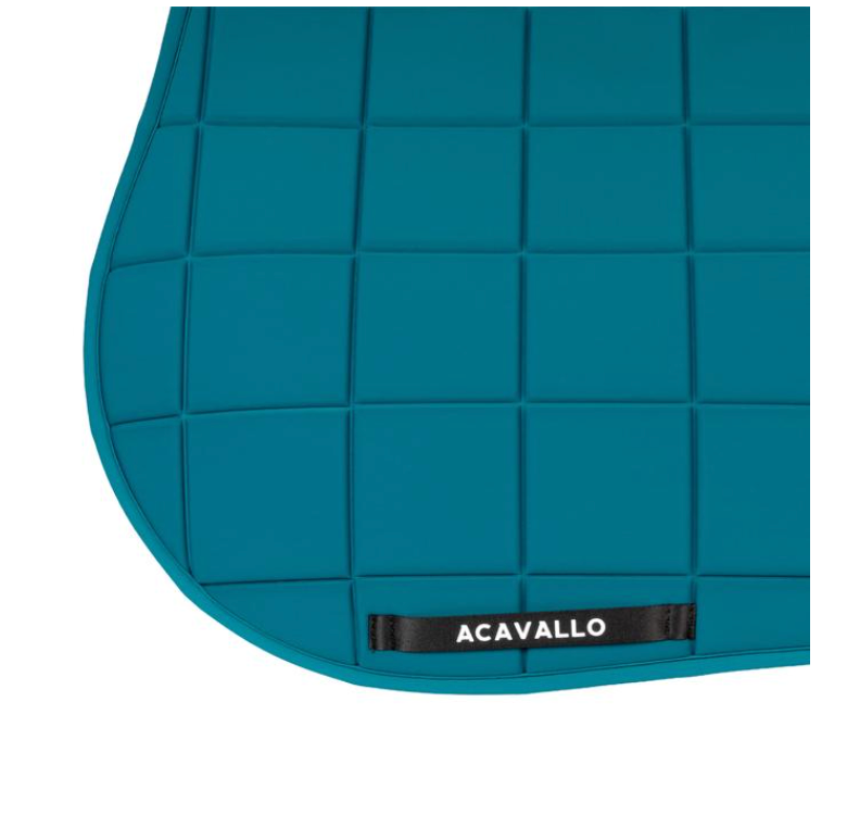 Acavallo Square jumping saddle pad Petrol. In thermoformed technical fabric and bamboo fibres