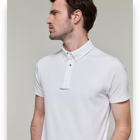 Dada Sport Blue - Short-sleeved competition equestrian polo