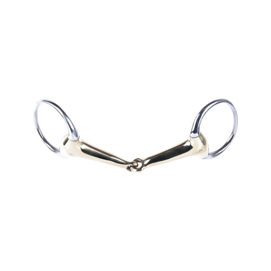 Harry's Horse Eggbutt snaffle Jointed mouthpiece Gold Brass 23mm